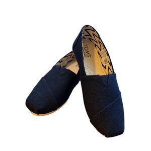 Women’s TOMS Navy Blue Canvas Slip-Ons Alpargata Size 5 NWT